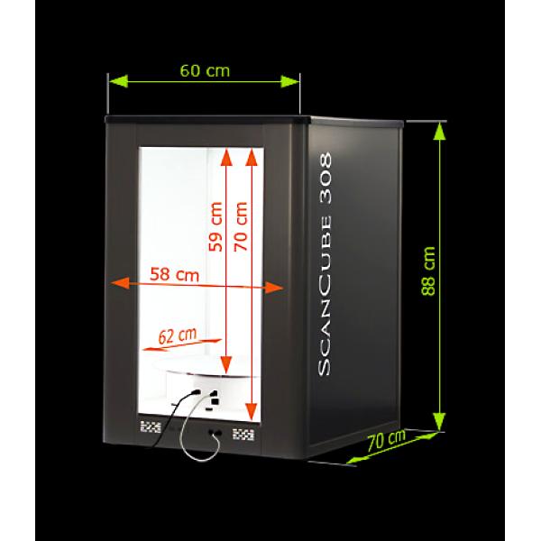 SCANCUBE 308 60X70X88 FOTO STUDIO + 360° + laser - STD308-FLV1-EU